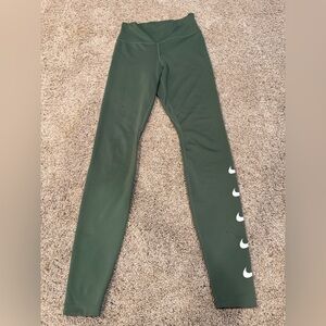 Nike Green Leggings with White Swoosh